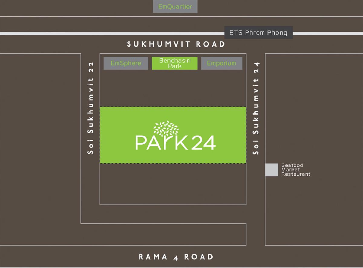 แผนที่คอนโด Park 24 คอนโดใกล้รถไฟฟ้า คอนโดสุขุมวิท คอนโดหรู สถานีพร้อมพงษ์