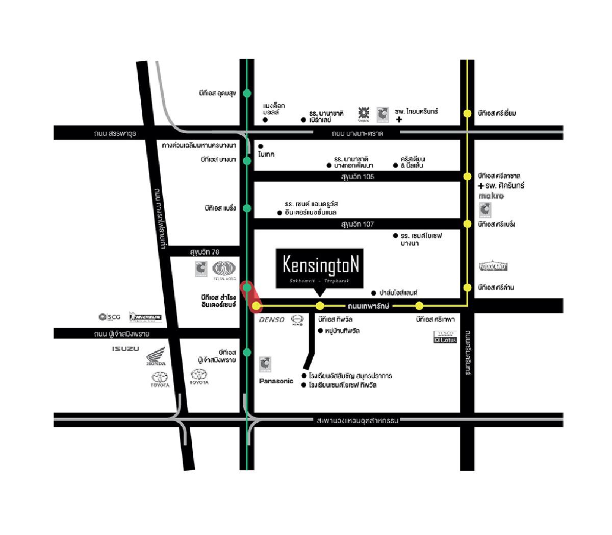 คอนโดใหม่ Kensington Sukhumvit - Thepharak map