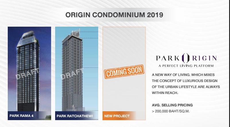 คอนโด Pre sale 2019 park origin
