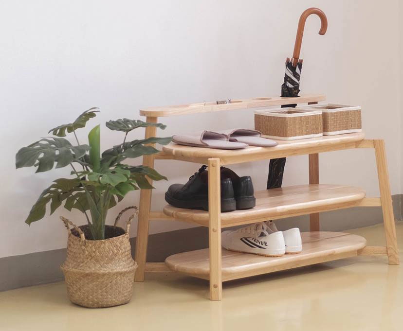 ชั้นวางรองเท้า-Woken-Wood-สำหรับแต่งห้องสไตล์ญี่ปุ่น