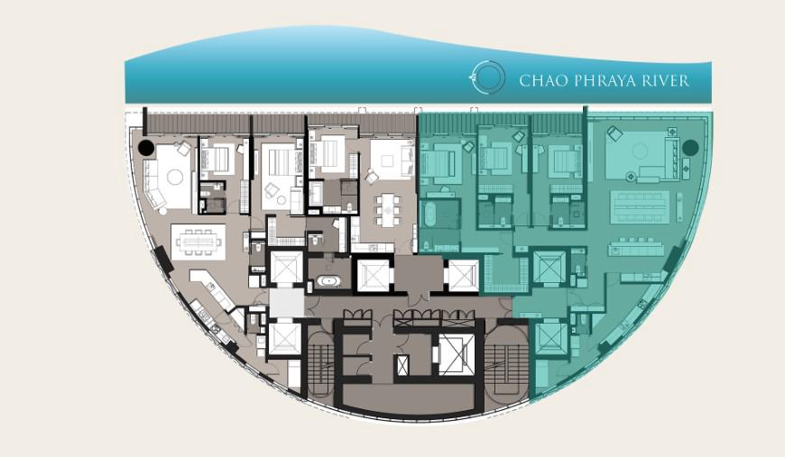 บันยันทรี เรสซิเดนซ์ ริเวอร์ไซด์ กรุงเทพ (Banyan Tree Residences Bangkok) คอนโดริมแม่น้ำเจ้าพระยา 3 BR