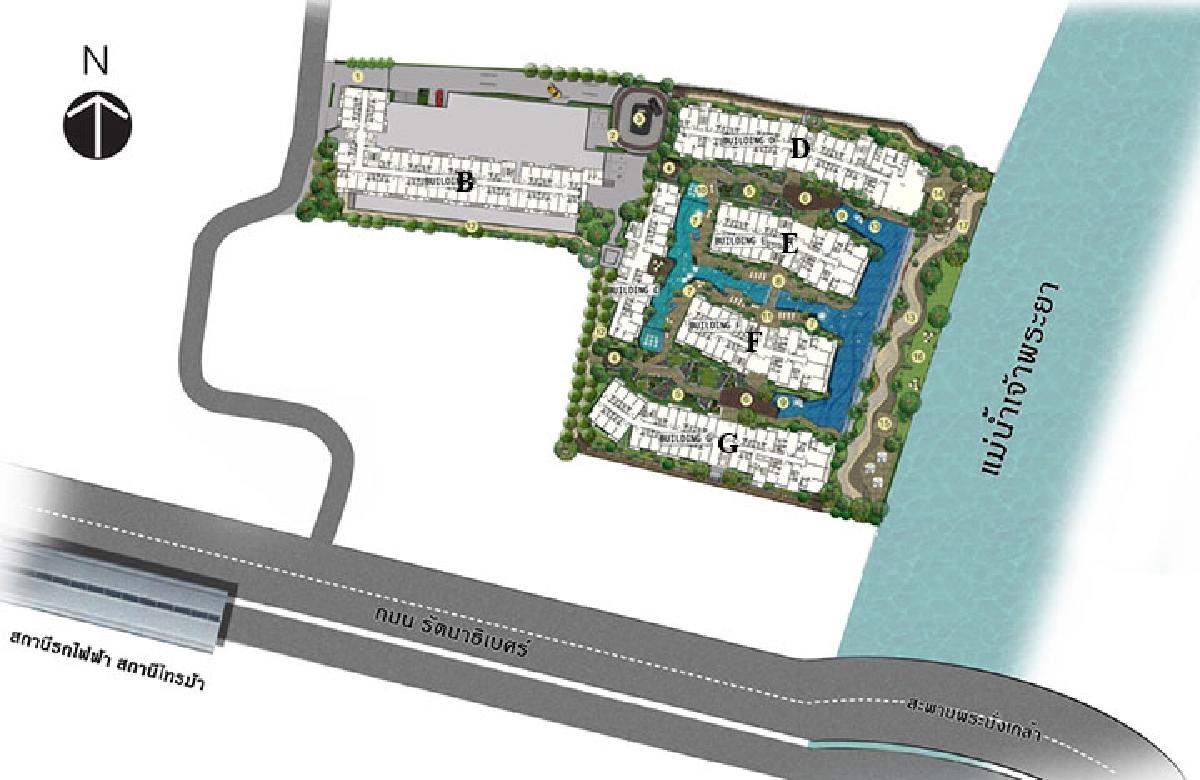 แผนผังอาคารของ Metroluxe Riverfront รัตนาธิเบศร์