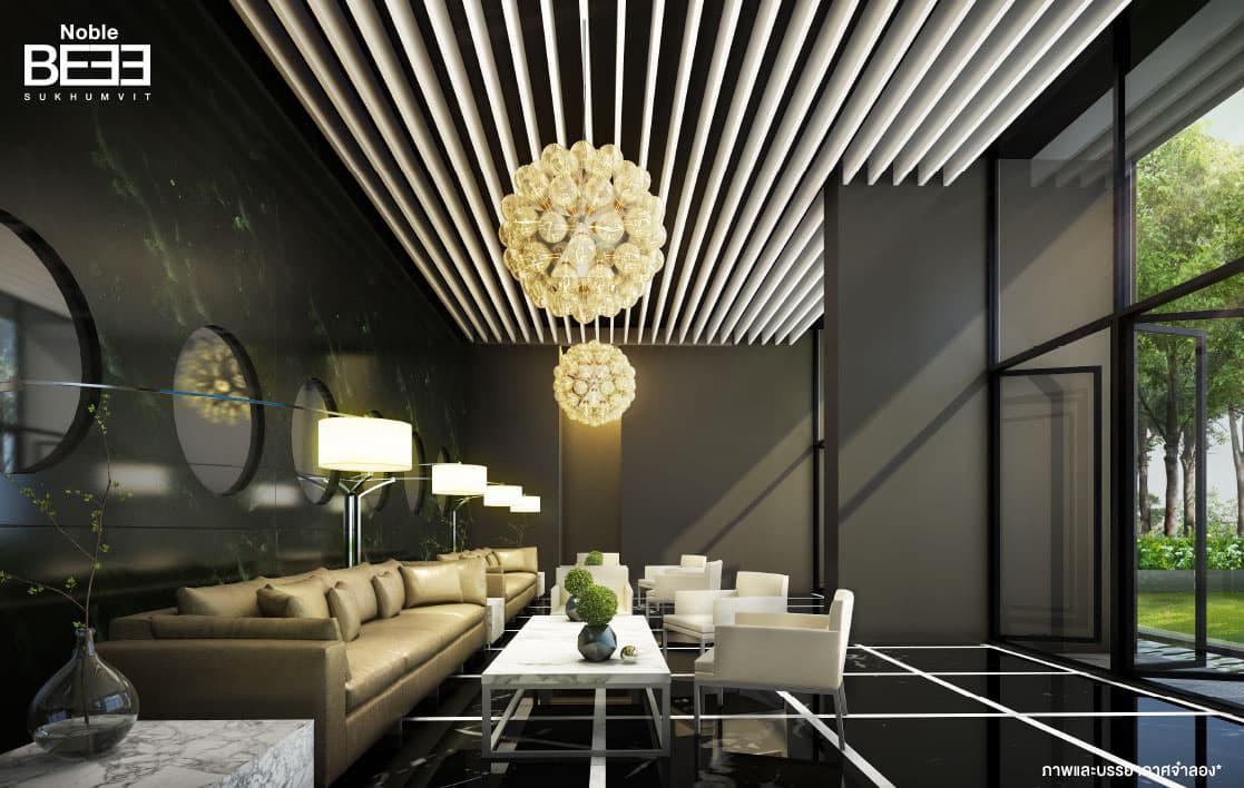 ภาพจำลองห้องนั่งเล่นของโครงการ Noble BE 33 Sukhumvit (โนเบิล บี 33 สุขุมวิท)