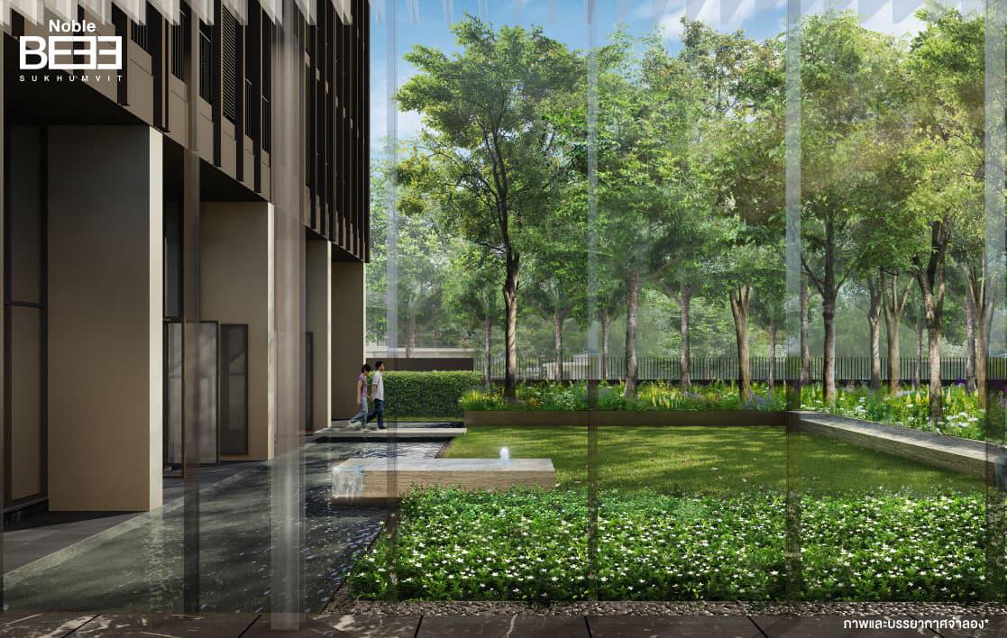 ภาพจำลองสวนสีเขียวของโครงการ Noble BE 33 Sukhumvit (โนเบิล บี 33 สุขุมวิท)