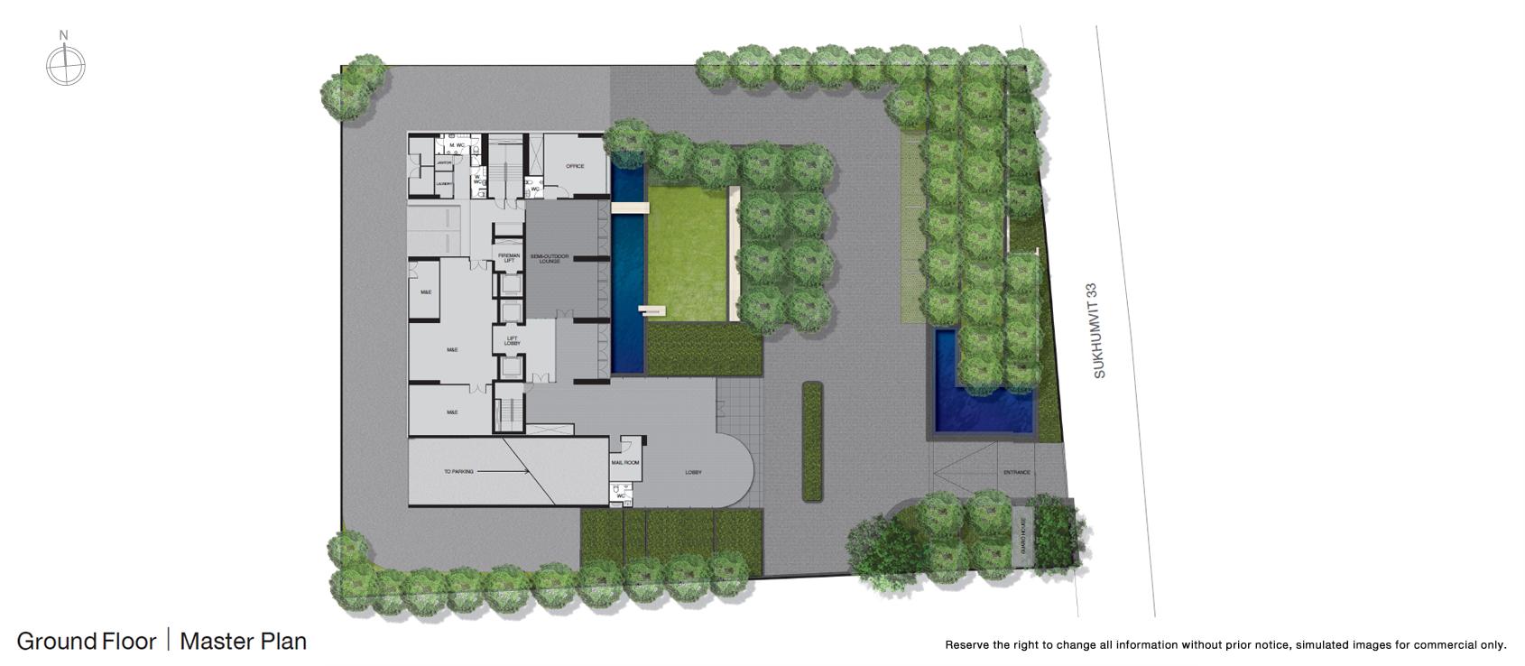 แปลนอาคารชั้น 1 ของโครงการ Noble BE33 Sukhumvit (โนเบิล บีเทอร์ตี้ทรี สุขุมวิท)