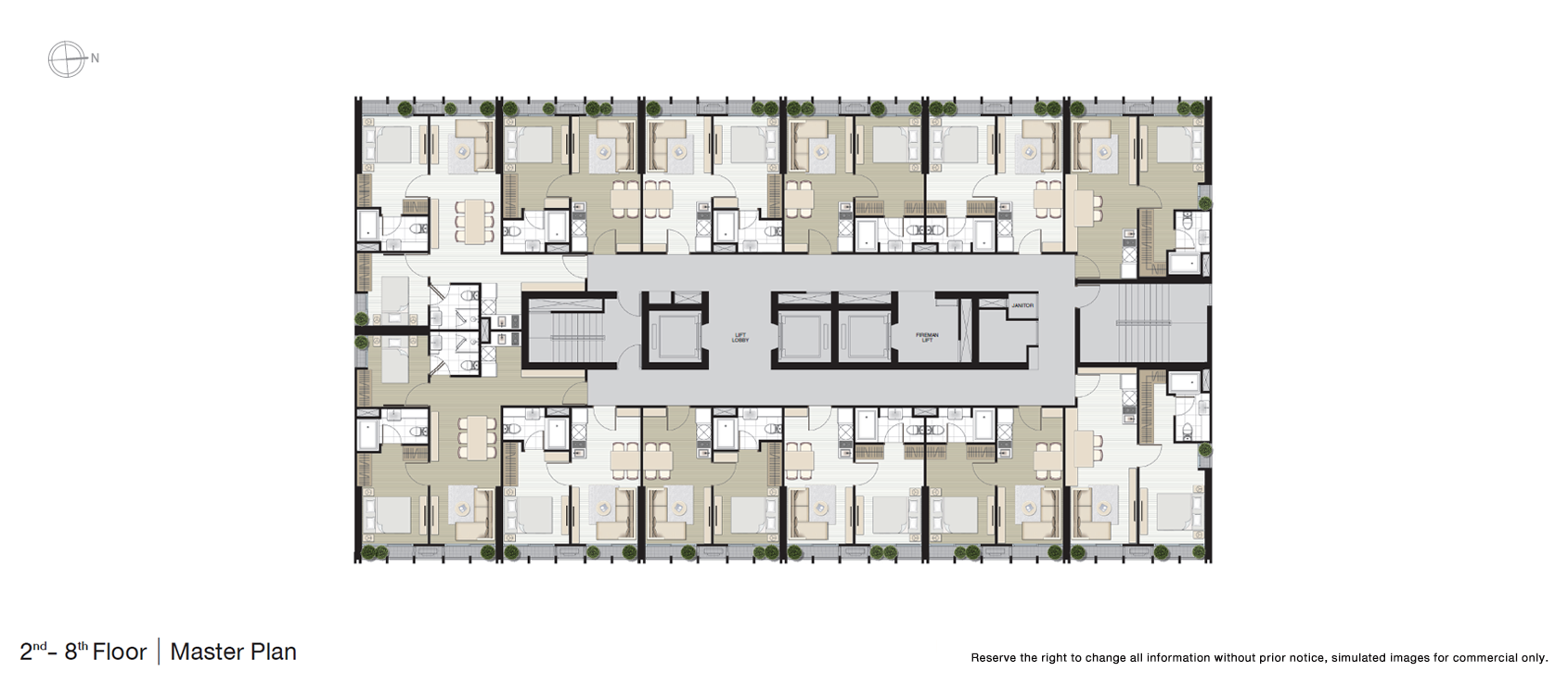 แปลนชั้น 2-8 ของโครงการ Noble BE33 Sukhumvit (โนเบิล บีเทอร์ตี้ทรี สุขุมวิท)