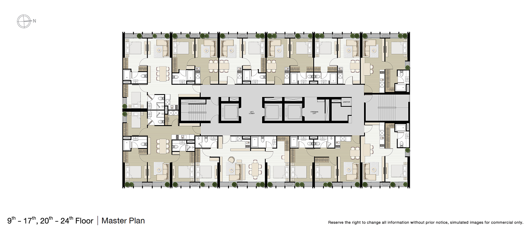 แปลนชั้น 9-17 ของโครงการ Noble BE33 Sukhumvit (โนเบิล บีเทอร์ตี้ทรี สุขุมวิท)