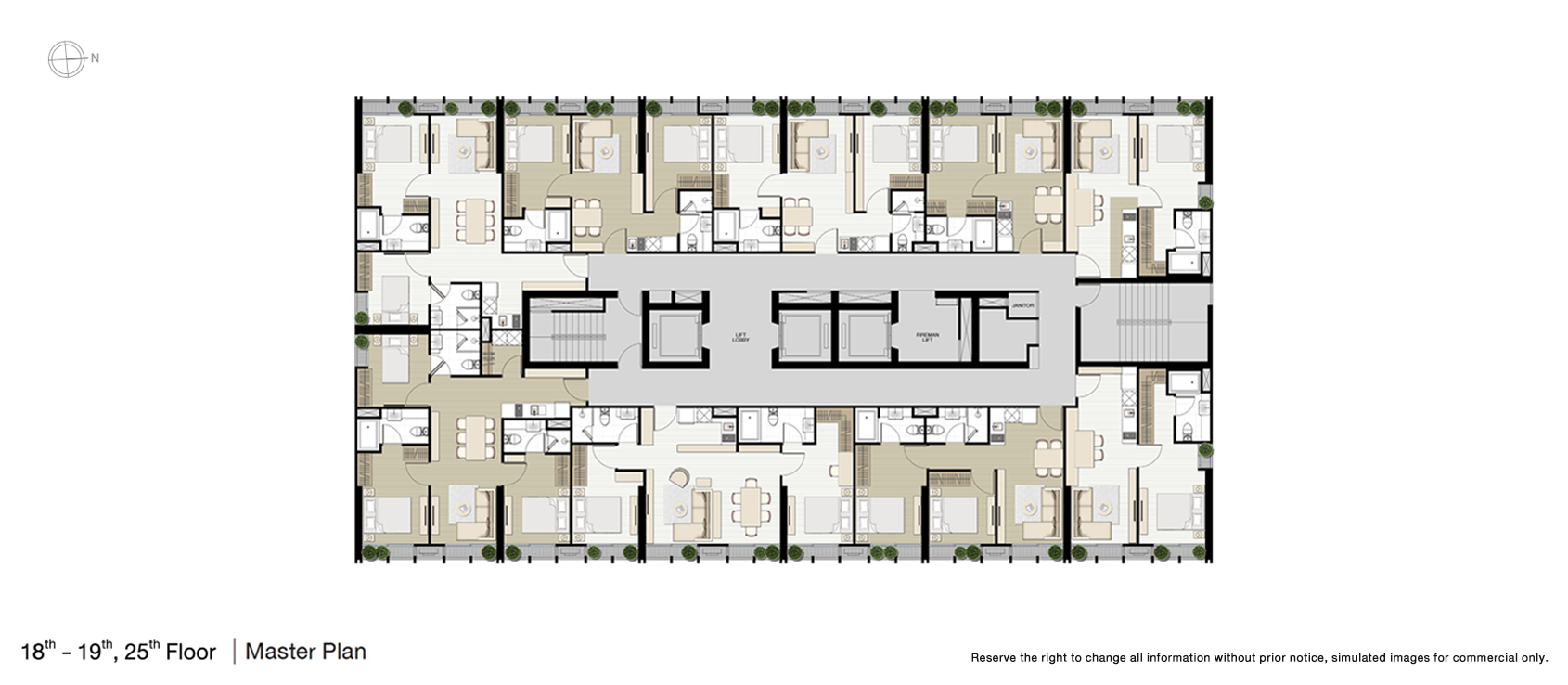 แปลนชั้น 18-25 ของโครงการ Noble BE33 Sukhumvit (โนเบิล บีเทอร์ตี้ทรี สุขุมวิท)