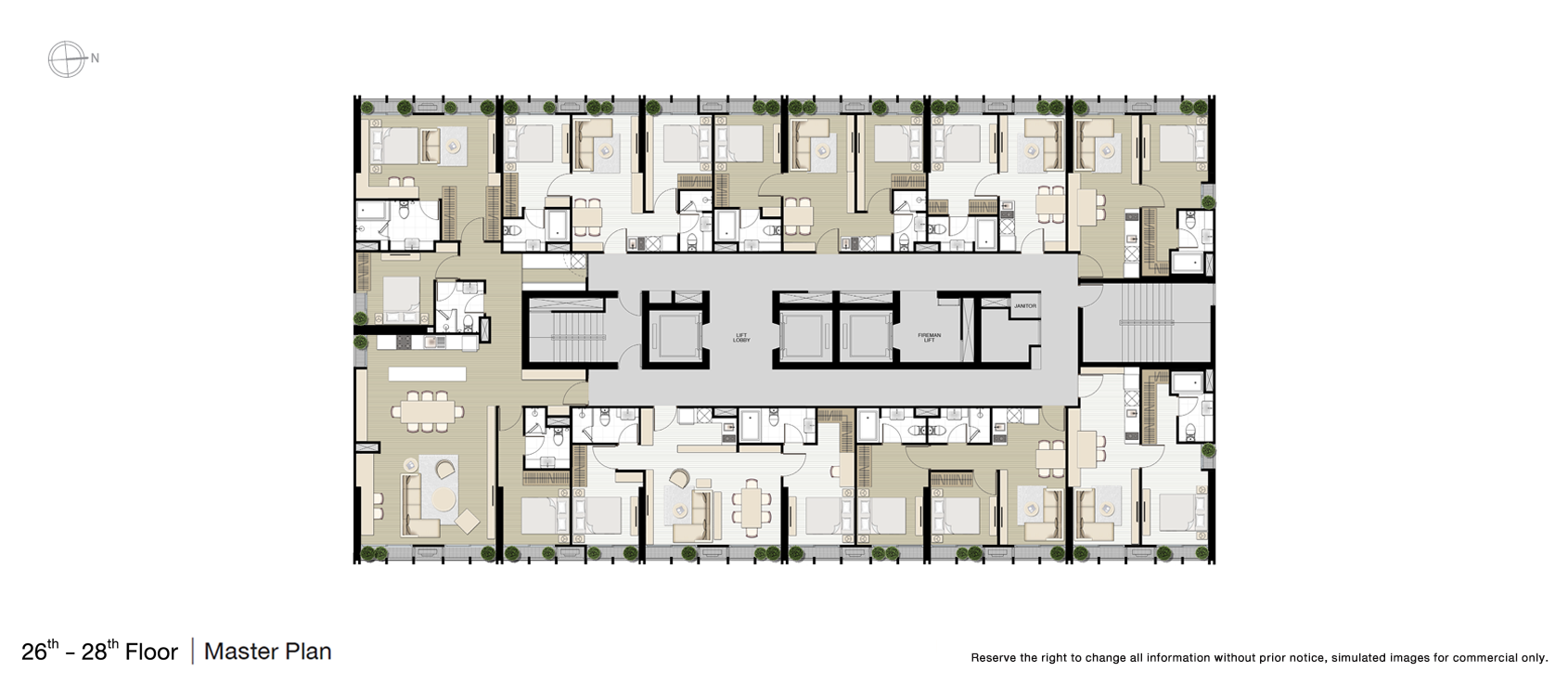 แปลนชั้น 26-28 ของโครงการ Noble BE 33 Sukhumvit (โนเบิล บีเทอร์ตี้ทรี สุขุมวิท)