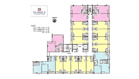 แผนผังอาคารโครงการ PG Rama 9 (พีจี พระราม 9) คอนโดพร้อมอยู่ย่านพระราม 9