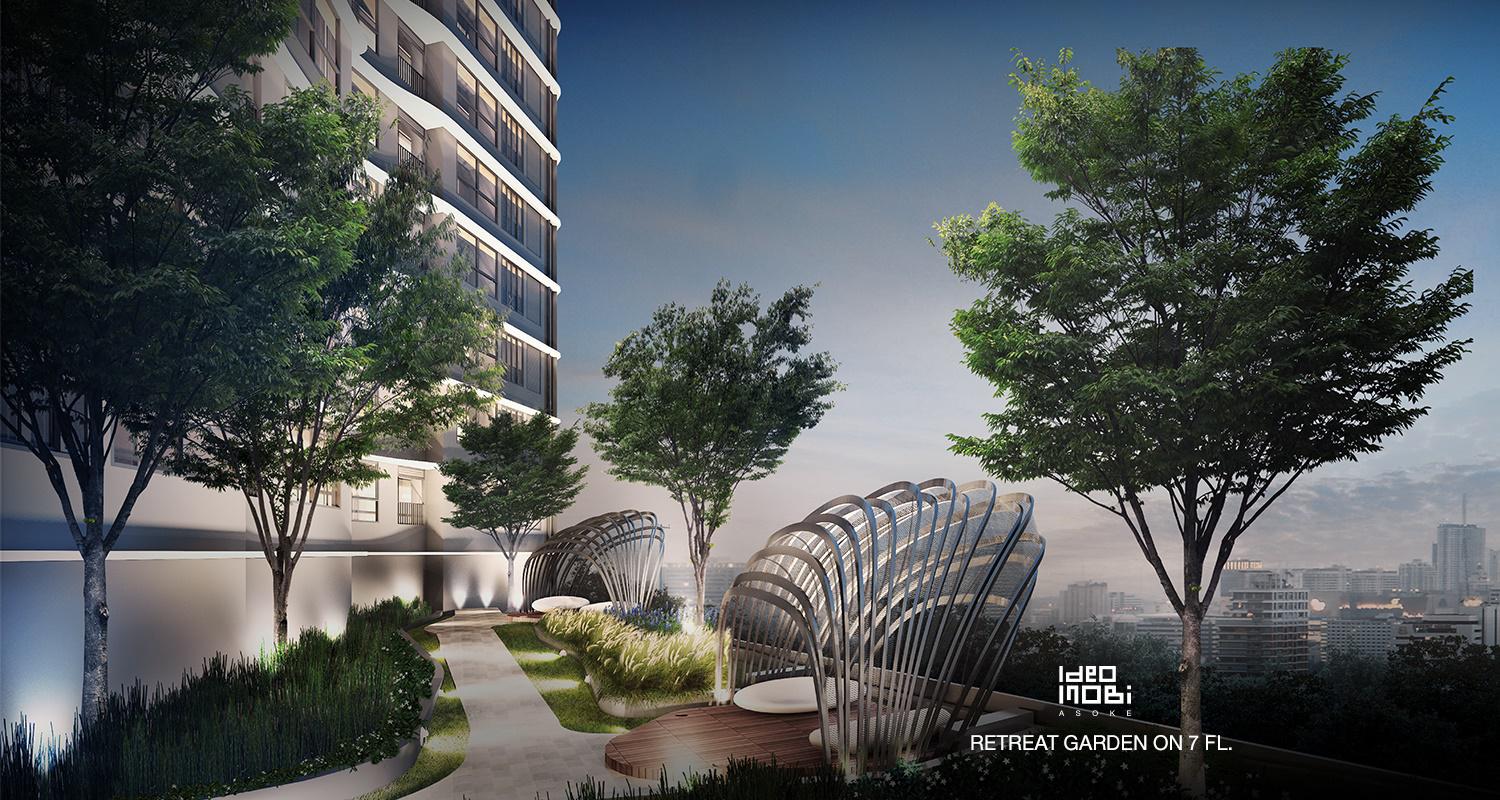 Retreat Garden ของคอนโด Ideo Mobi Asoke (ไอดีโอ โมบิ อโศก)