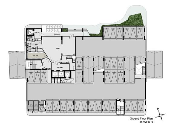 ชั้น Ground-Floor อาคาร B ของคอนโด Aspire rama 9 (แอสปาย พระราม 9)