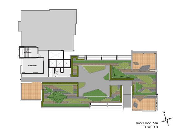 ชั้น Roof top อาคาร B ของคอนโด Aspire rama 9 (แอสปาย พระราม 9)