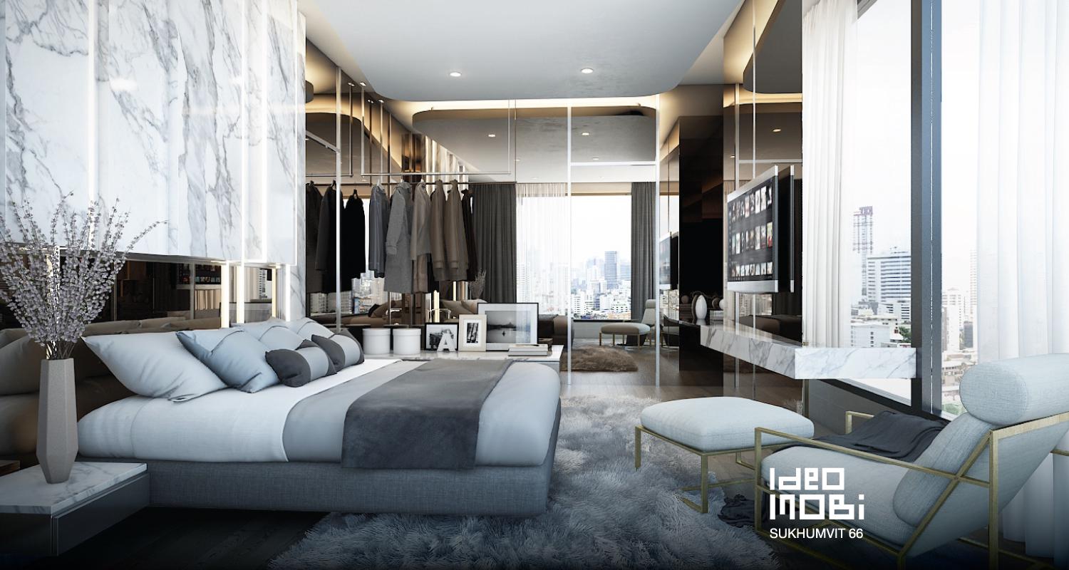 บรรยากาศภายในห้องนอนของโครงการ Ideo Mobi Sukhumvit 66 (ไอดิโอ โมบิ สุขุมวิท 66) คอนโดสุขุมวิท ติดรถไฟฟ้า