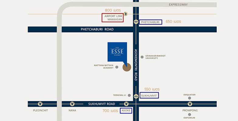 The Esse Asoke (ดิ เอส อโศก) แผนที่