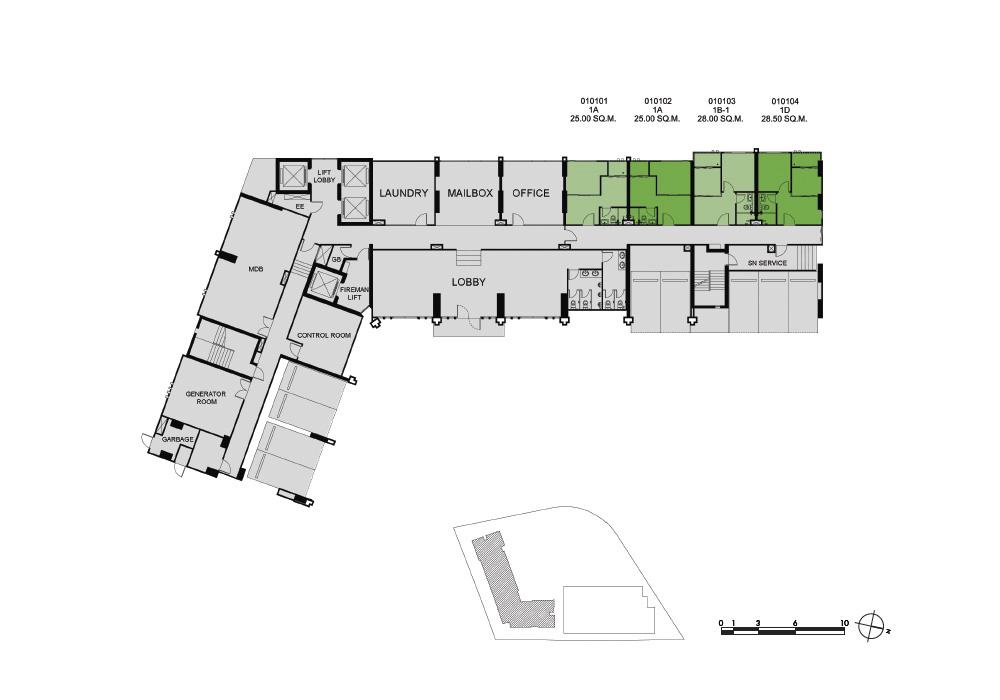 ผังอาคารห้องพักของโครงการ The Base Park West สุขุมวิท 77
