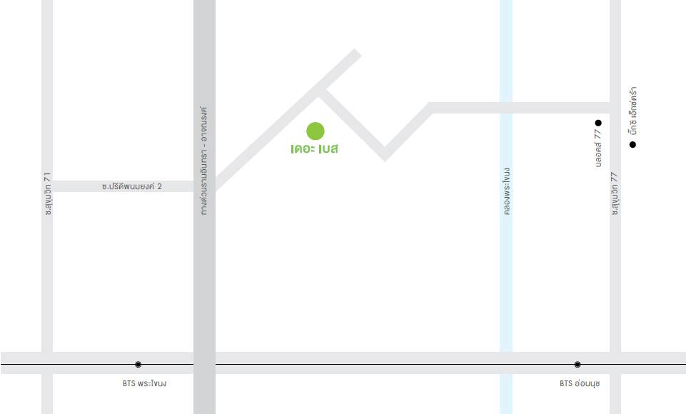 แผนที่ของคอนโด The Base Park West สุขุมวิท 77 คอนโดพร้อมอยู่ย่านอ่อนนุช