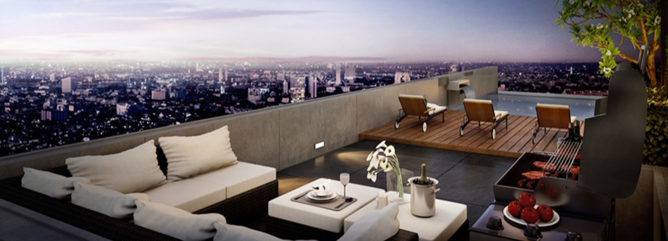 Rooftop Sky Lounge with BBQ Zone ของคอนโดใกล้รถไฟฟ้า H Sukhumvit 43 (เอช สุขุมวิท 43)