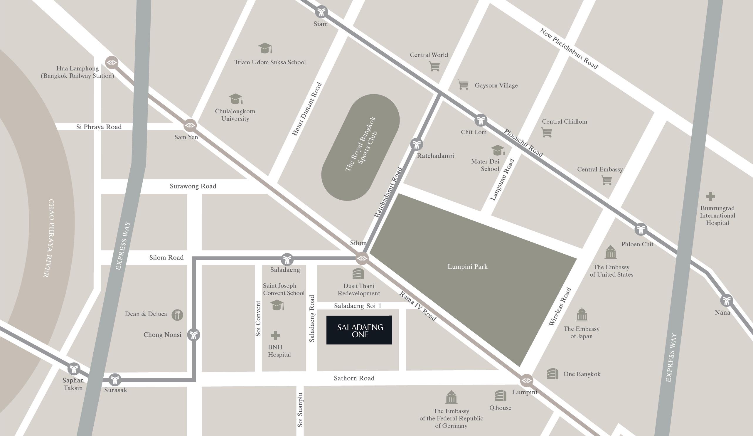 แผนที่การเดินทาง Saladaeng One