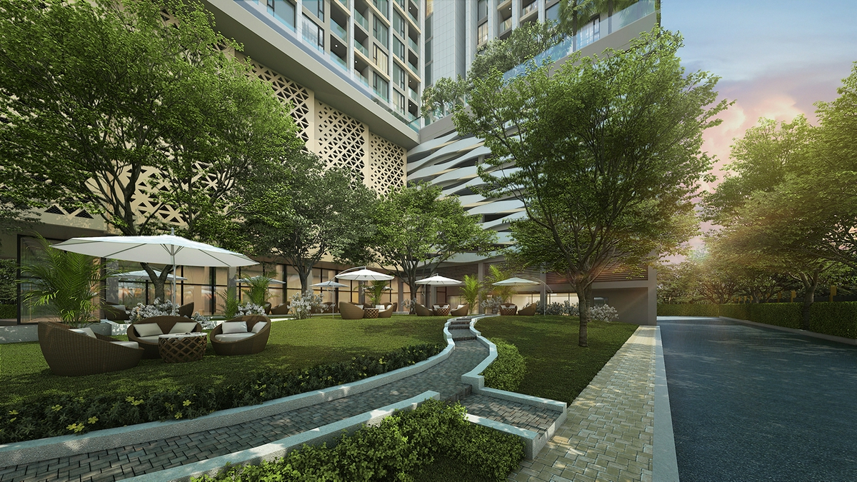 ภาพจำลองบรรยากาศ โครงการ The CLEV Riverline เจ้าพระยา-วงศ์สว่าง คอนโดใกล้ MRT สายสีม่วง
