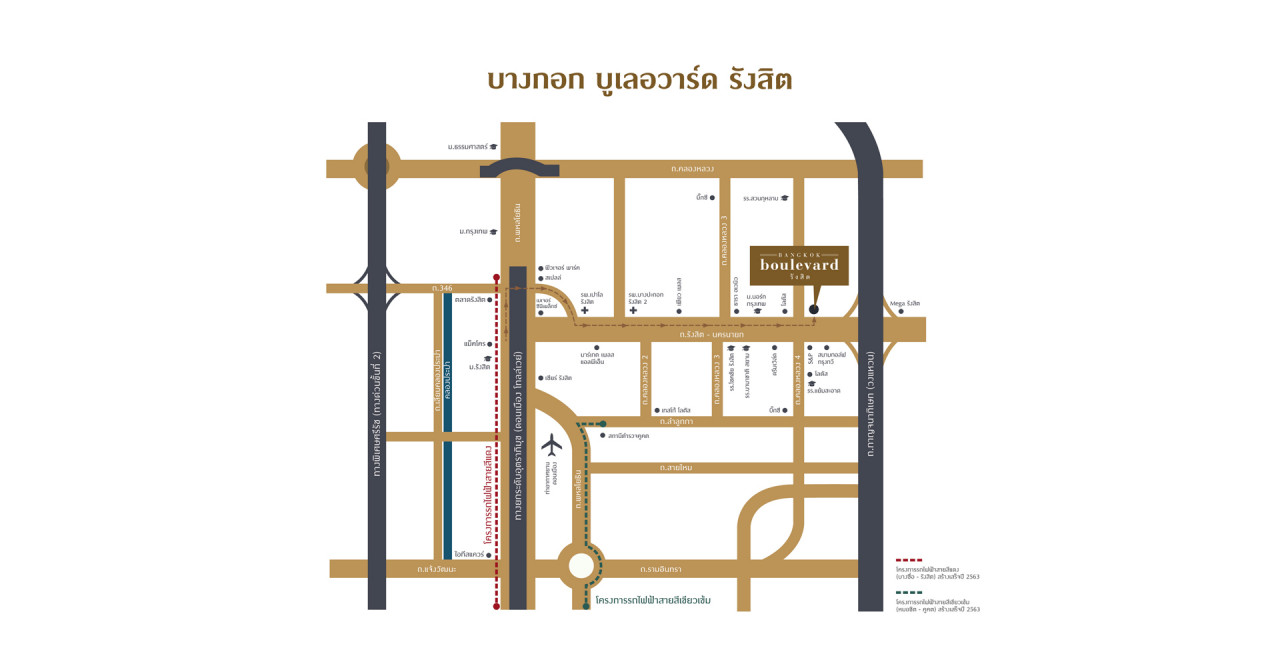 บ้านเดี่ยว บ้านแฝด ทาวน์โฮม ทาวน์เฮ้าส์ Bangkok Boulevard รังสิต รีวิว พรีวิว ที่ตั้ง ทำเล การเดินทาง บ้านพร้อมอยู่ บ้านใหม่ บ้านราคาถูก
