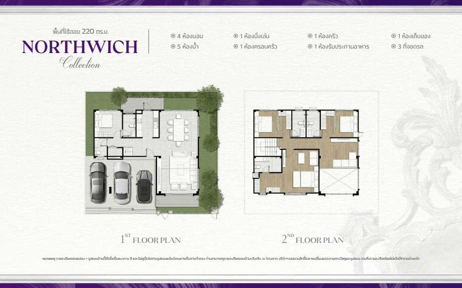 รีวิว บารานี บลิซ รังสิต คลอง 3 Baranee Bliss Rangsit Khlong 3_แปลนบ้านหรู Northwich พื้นที่ใช้สอย 220 ตร.ม..