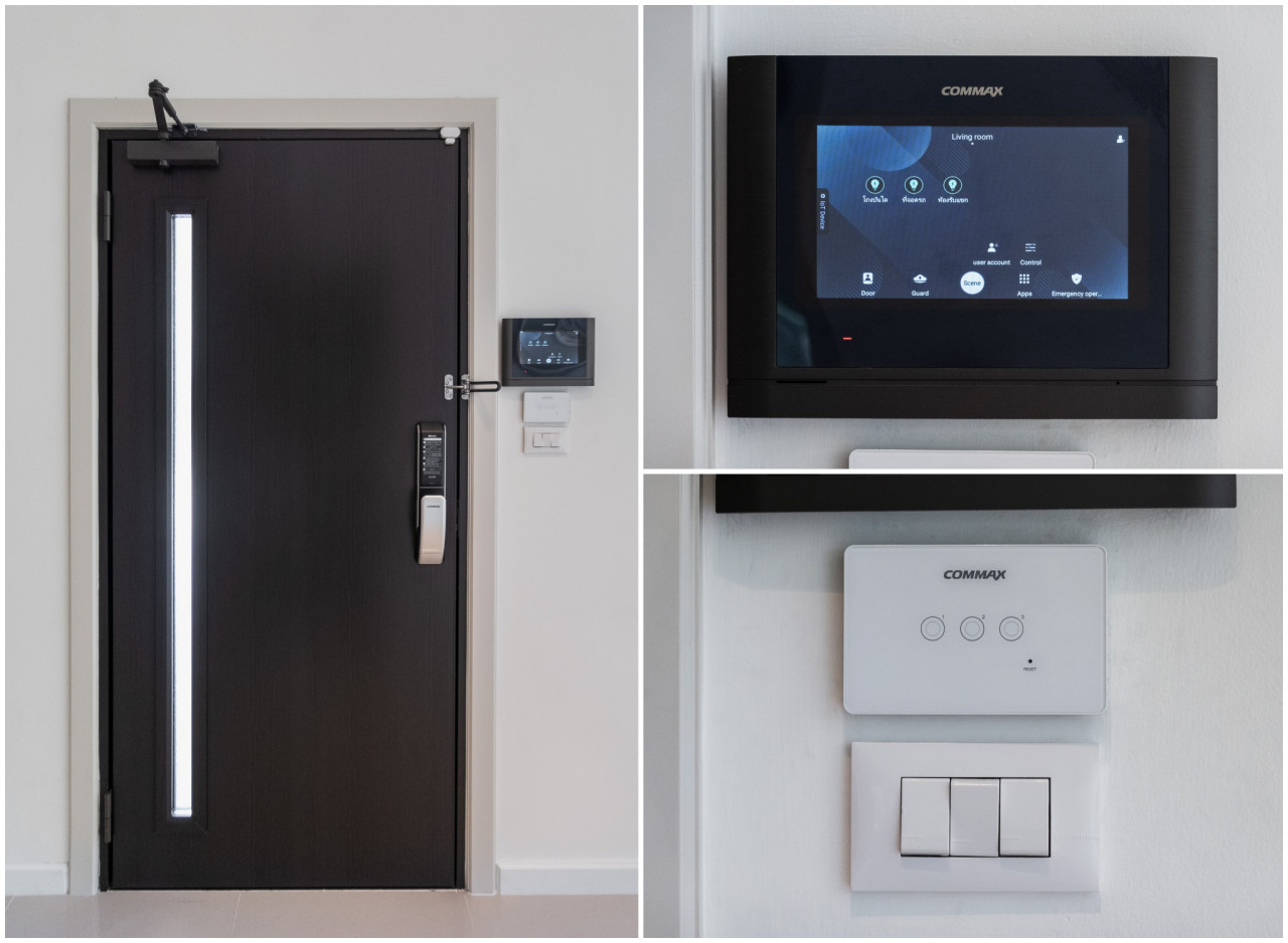 รีวิว บารานี บลิซ รังสิต คลอง 3 Baranee Bliss Rangsit Khlong 3_รีวิวแบบบ้าน Richmond ประตู Digital Door Lock มีระบบรหัสใช้ครั้งเดียว รองรับ Smart Home