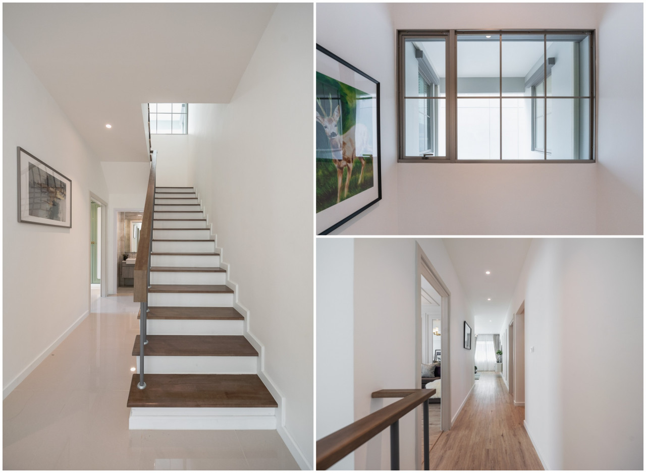 รีวิว บารานี บลิซ รังสิต คลอง 3 Baranee Bliss Rangsit Khlong 3_รีวิวแบบบ้าน Richmond บันไดคอนกรีตเสริมเหล็ก