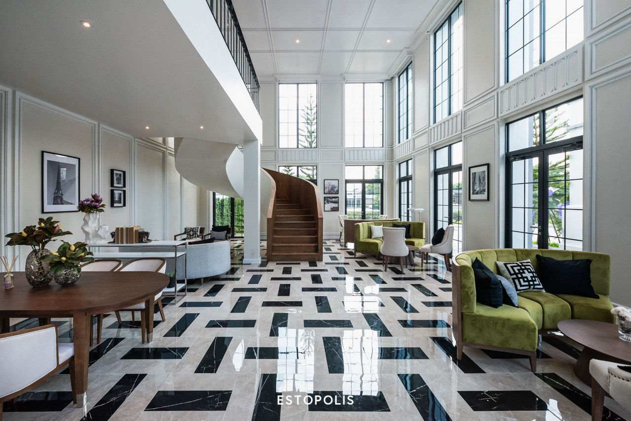 รีวิว บารานี บลิซ รังสิต คลอง 3 Baranee Bliss Rangsit Khlong 3_รีวิวส่วนกลาง Lobby และ Co-Working Space และบันไดวน